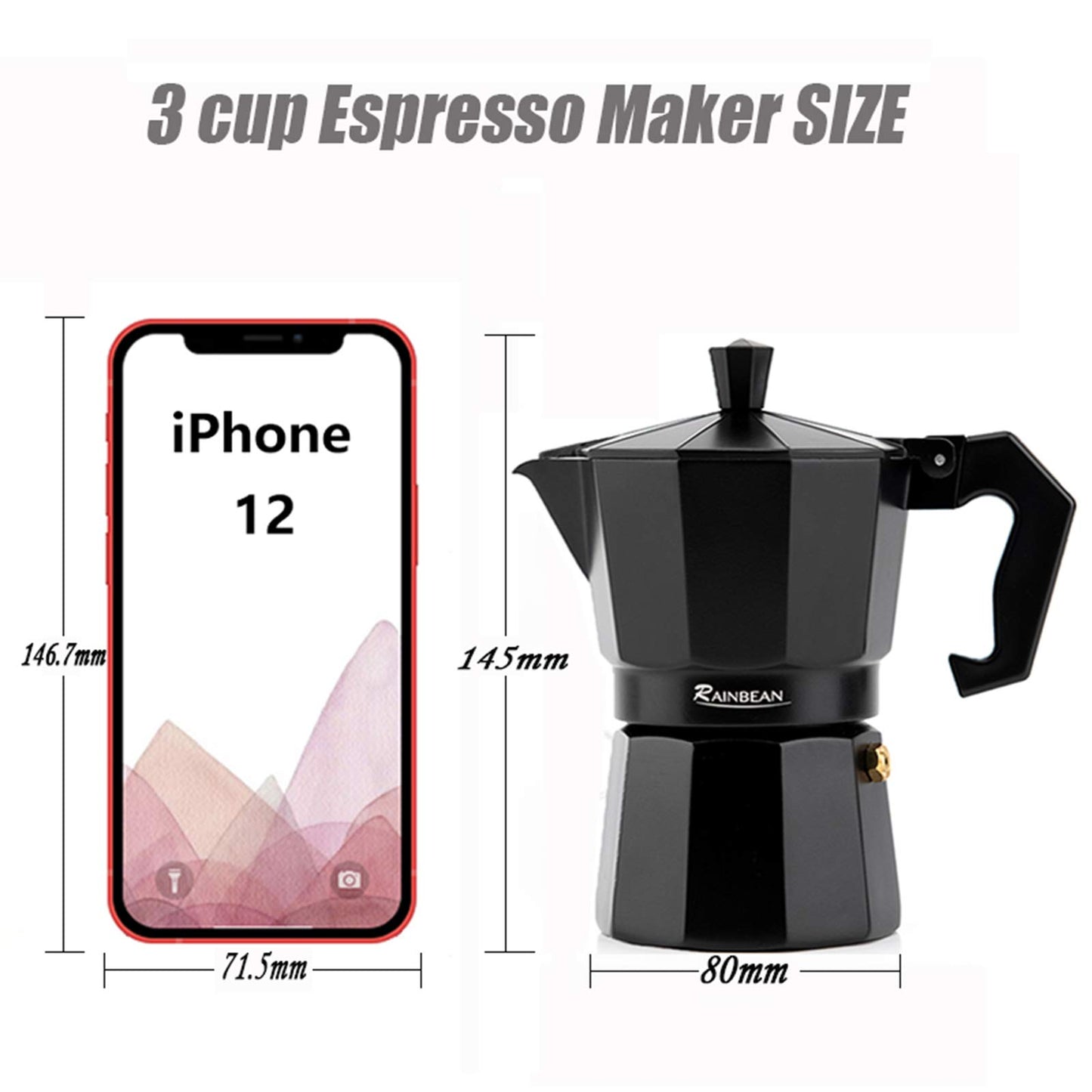 Stovetop Espresso Maker with 2 Cups Gift Set